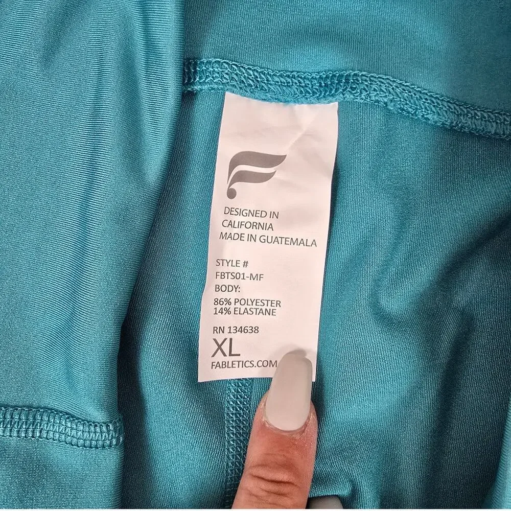 NWT Fabletics Pure Luxe Teal Blue Womens XL Leggings Pockets Fitness Athletic - Picture 11 of 11
